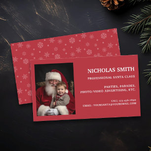 Cartão De Visita Floco de Neve de Natal Profissional Foto de Papai
