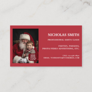 Cartão De Visita Floco de Neve de Natal Profissional Foto do Papai