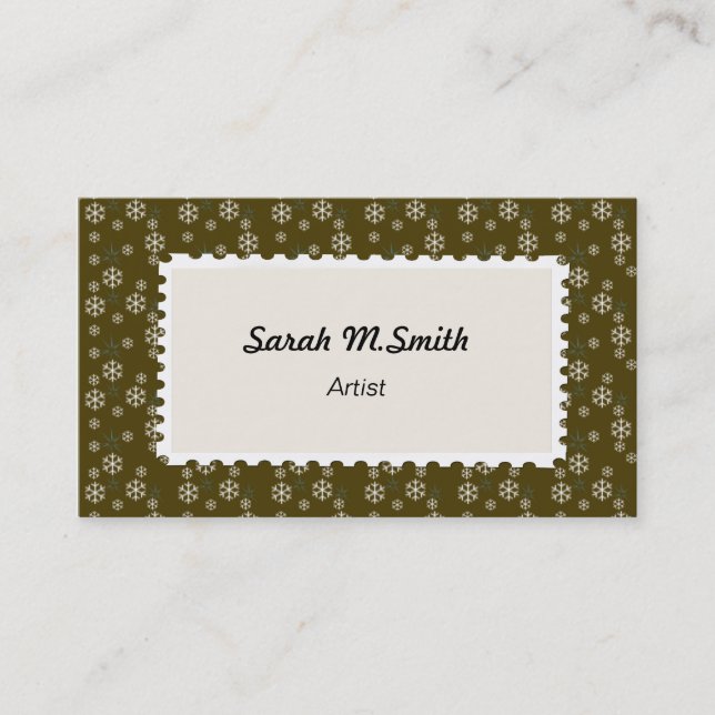 Cartão De Visita floco de neve, geral (Frente)