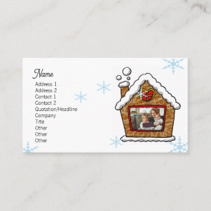 Cartão De Visita Flocos de Neve de Casa de Gingerbread Personalizad
