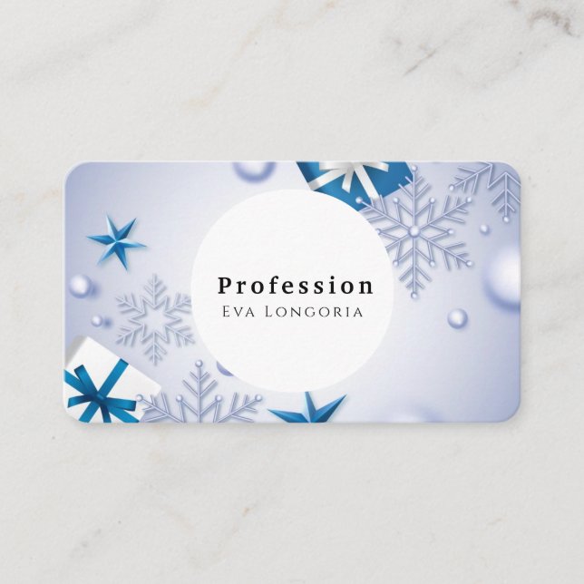 Cartão De Visita Flocos de neve de Natal (Frente)