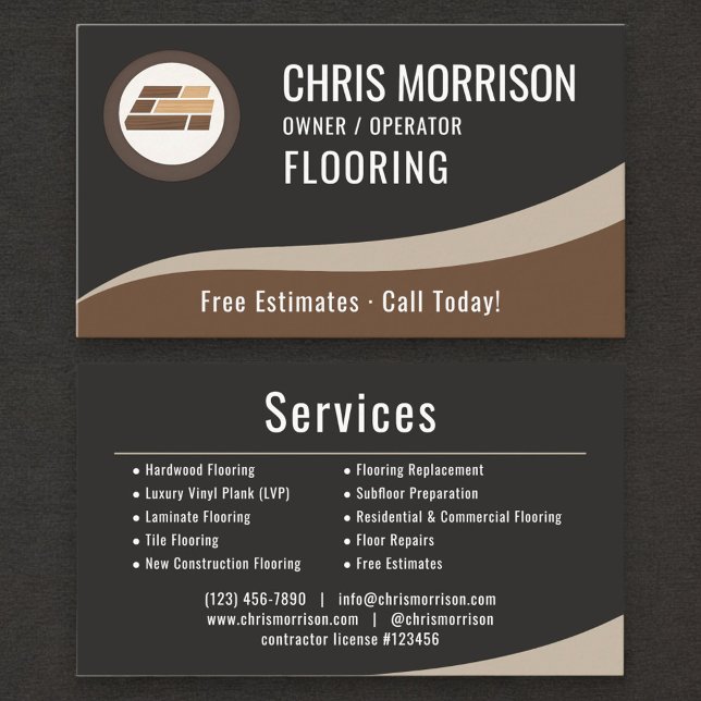 Cartão De Visita Flooring Installation Professional (Criador carregado)