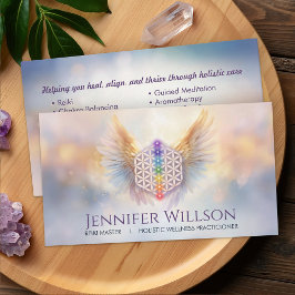 Cartão De Visita Flor da vida - Asas de anjo - Reiki