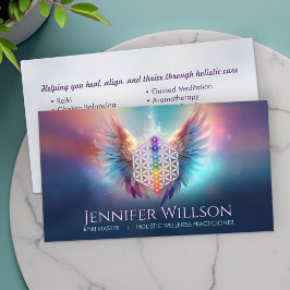 Cartão De Visita Flor da vida - Asas de anjo - Reiki