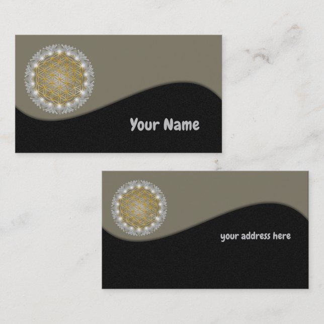 Cartão De Visita FLOR DA VIDA - Geometria Sagrada Luz 1 (Frente/Verso)