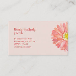 Cartão De Visita Flor de Aquarela Rosa