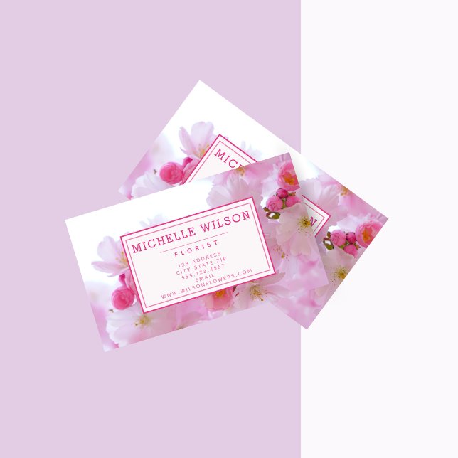 Cartão De Visita Flor de Cereja Rosa - Foto (Criador carregado)