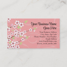 Cartão De Visita Flor de Cereja Rosa Suave