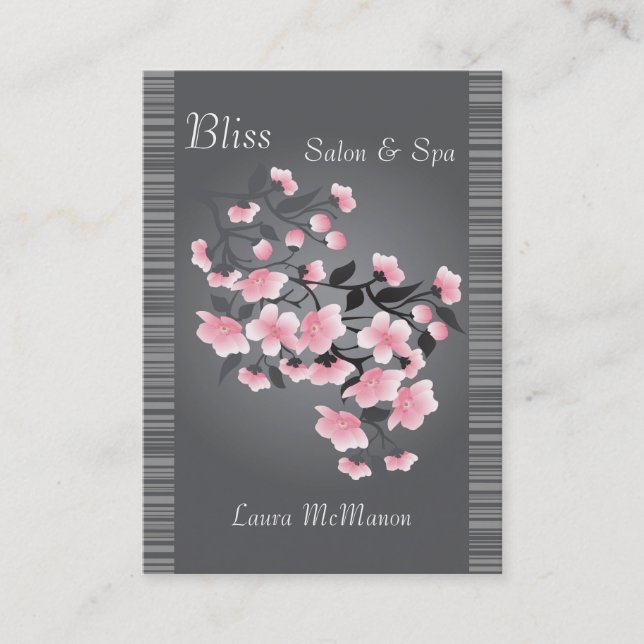 Cartão De Visita Flor de cerejeira (Sakura) em uma luz - fundo (Frente)