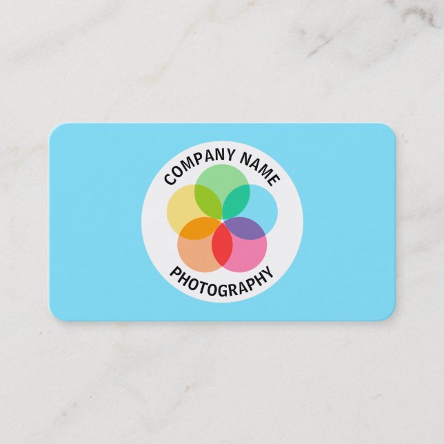 Cartão De Visita Flor de Filtro - Azul Pálido #7FE6FF (Frente)