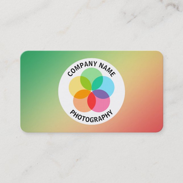 Cartão De Visita Flor de Filtro - Gradiente Grn, Yellw, Vermelho (Frente)