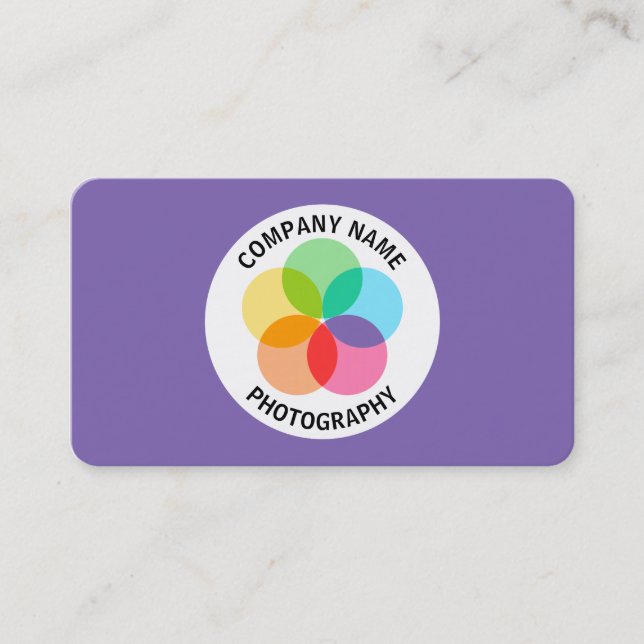 Cartão De Visita Flor de Filtro - Roxo #7F66B2 (Frente)