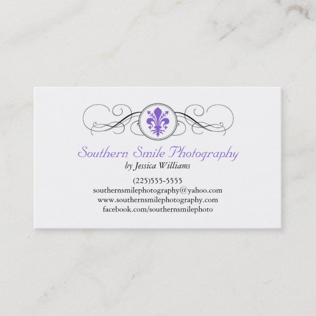 Cartão De Visita Flor de lis extravagante (Frente)