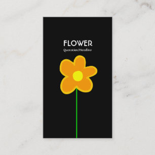 Cartão De Visita Flor de Longo Tronco V - Preto