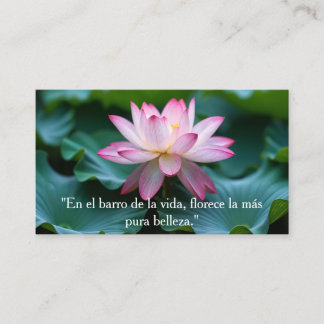 Cartão De Visita Flor de Loto Rosada Elegante