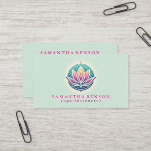 Cartão De Visita Flor de Lotus Moderno Elegante
