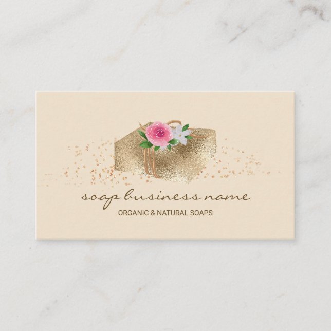 Cartão De Visita Flor de sabão, brilho duplo (Frente)