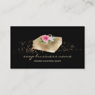 Cartão De Visita Flor de Sabão Brilho Preto