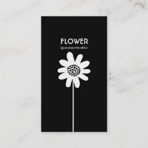 Cartão De Visita Flor de Tronco Longo VI - Preto