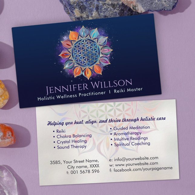 Cartão De Visita Flor de vida no lótus (Criador carregado)