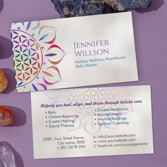 Cartão De Visita Flor de vida no lótus (Criador carregado)