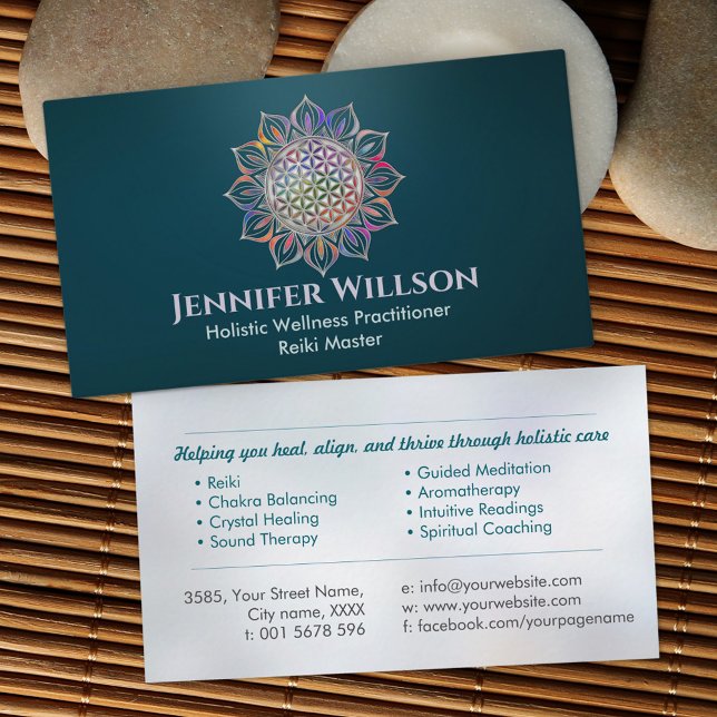 Cartão De Visita Flor de vida no lótus (Criador carregado)