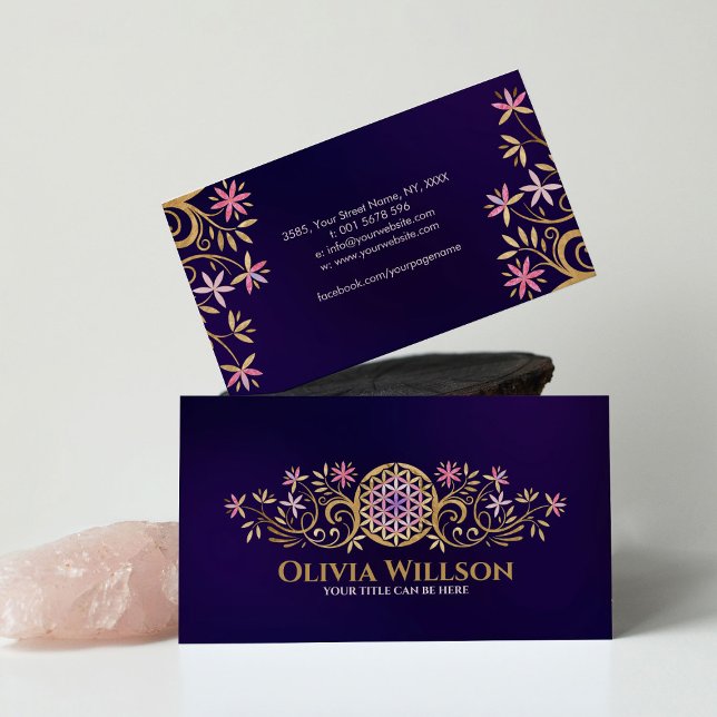 Cartão De Visita Flor de vida - Ornamento Farto (Criador carregado)