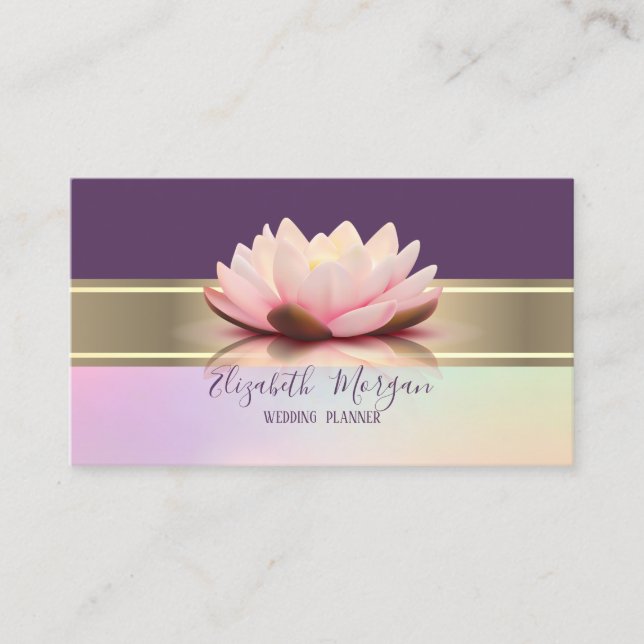 Cartão De Visita Flor Dourada de Strike Lotus Elegante (Frente)