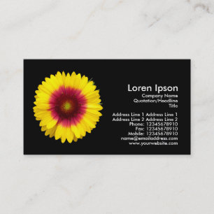 Cartão De Visita Flor em Aberto - Preto