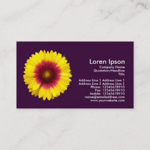 Cartão De Visita Flor em Aberto - Roxo Escuro