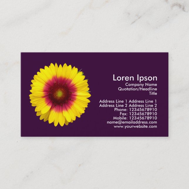 Cartão De Visita Flor em Aberto - Roxo Escuro (Frente)