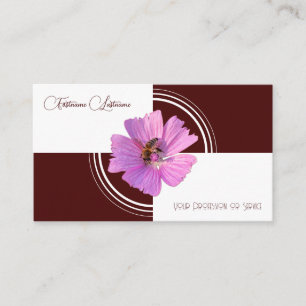 Cartão De Visita Flor florescente caligrafia avermelhada escura