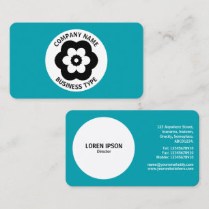 Cartão De Visita Flor Geométrico - Azul #009FAE