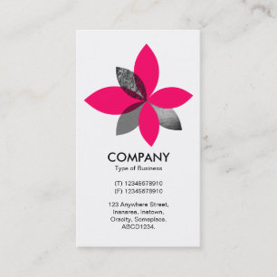 Cartão De Visita Flor Geométrico - Vermelho Neon