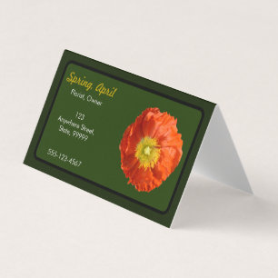 Cartão De Visita Flor Laranja Brilhante