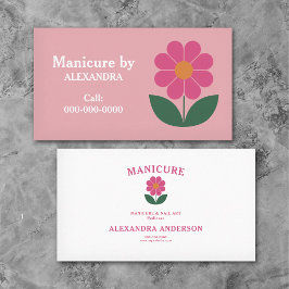 Cartão De Visita Flor & Manicure Rosa