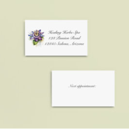 Cartão De Visita Flor Passivo Púrpura