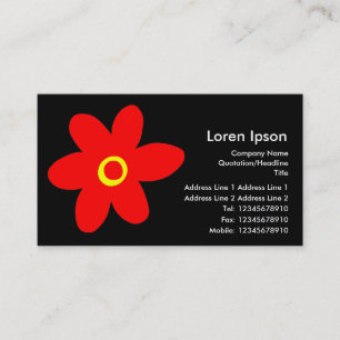 Cartão De Visita Flor pop - Preto