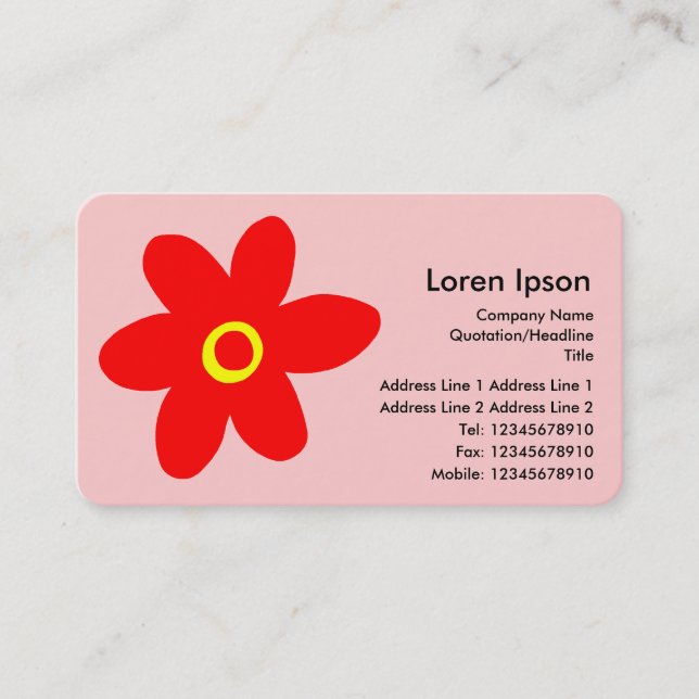 Cartão De Visita Flor pop - Rosa (FCCCC) (Frente)