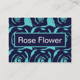 Cartão De Visita Flor Rosa azul Marinho azul
