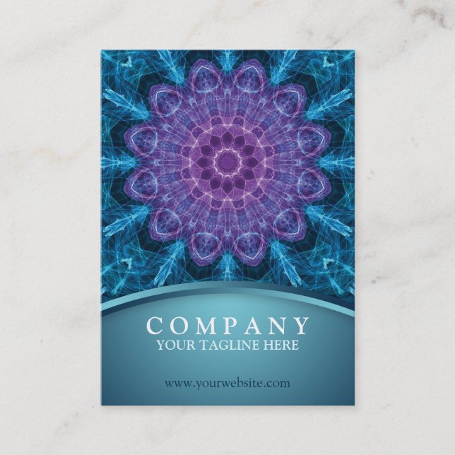 Cartão De Visita Flor roxa espiritual, mar do azul - carnudo (Frente)