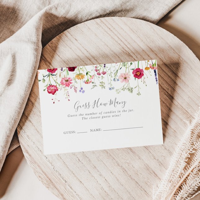 Cartão De Visita Flor Selvagem Simples Adivinha Quantas Cartas De J (Criador carregado)