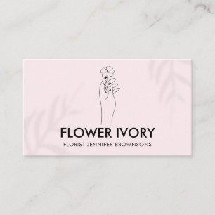 Cartão de Visita Flor Simples Luz Rosa Limpo