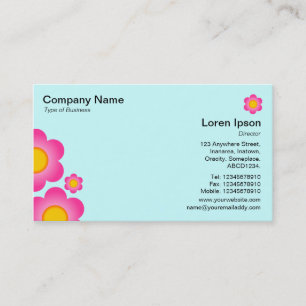 Cartão De Visita Flor vetorial - Azul gelado