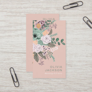 Cartão De Visita Florais rústicos elegantes 