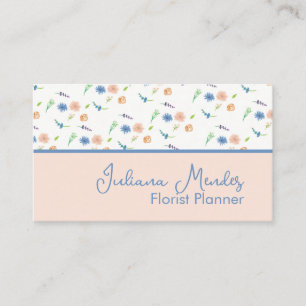 Cartão De Visita Florais Selvagens de Cinto Botânico de Aquarela