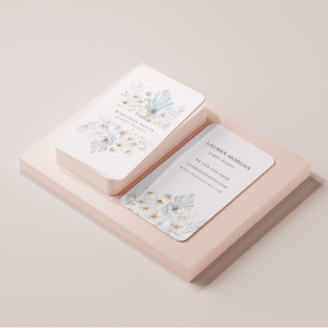 Cartão de visita Floral Bohemian Azul (Criador carregado)