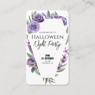 Cartão De Visita Floral Coffin Invitation Business Cards