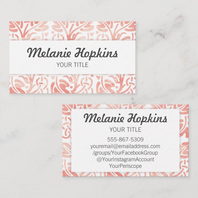 Cartão de visita floral da terra do teste padrão (Frente/Verso)