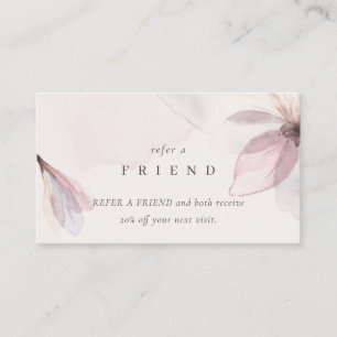 Cartão De Visita Floral de abstrato Blush Watercolor Consulte um Am